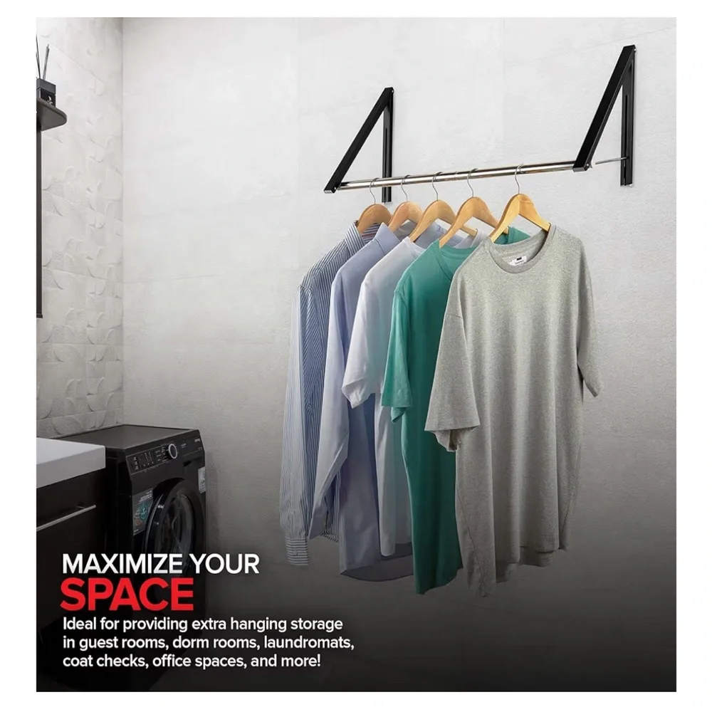 Retractable Clothes Rack with Black Frame